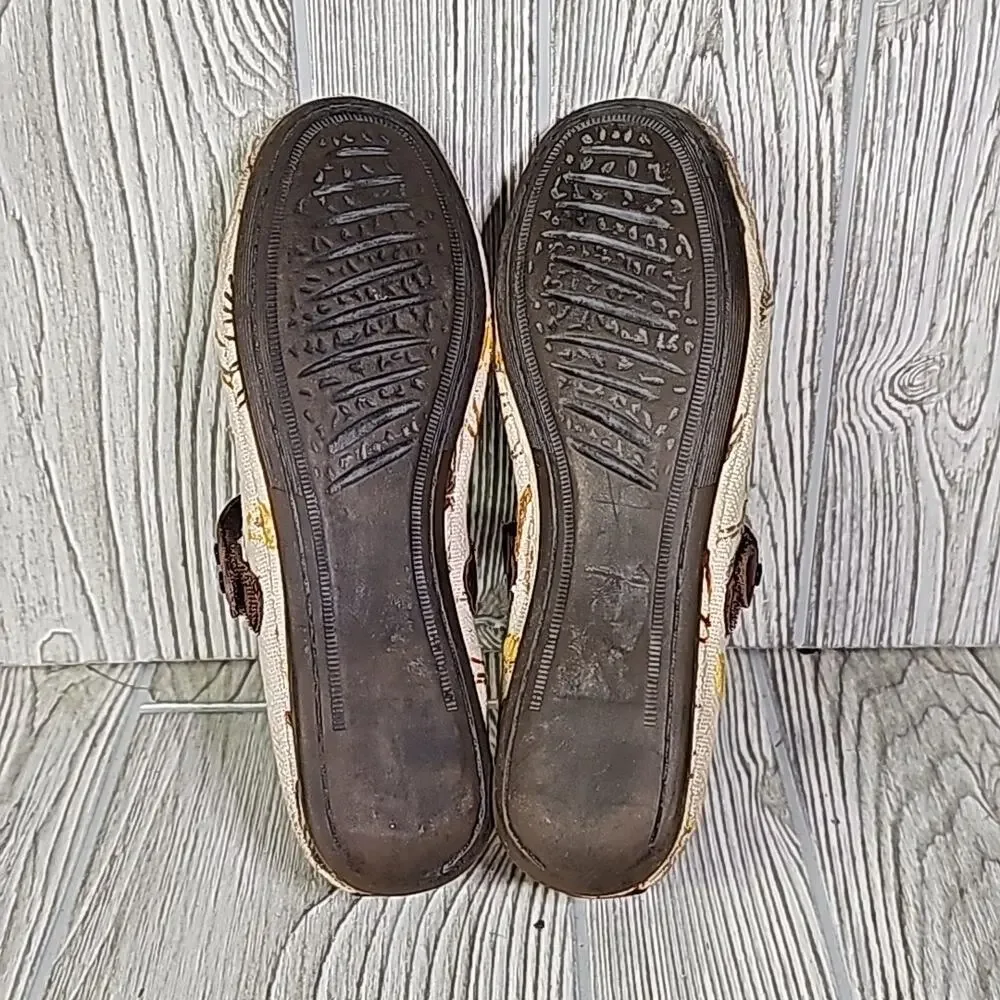 OTBT Brea Mushroom Mary Jane Embroidery Flats Womens Size 6.5 NEW